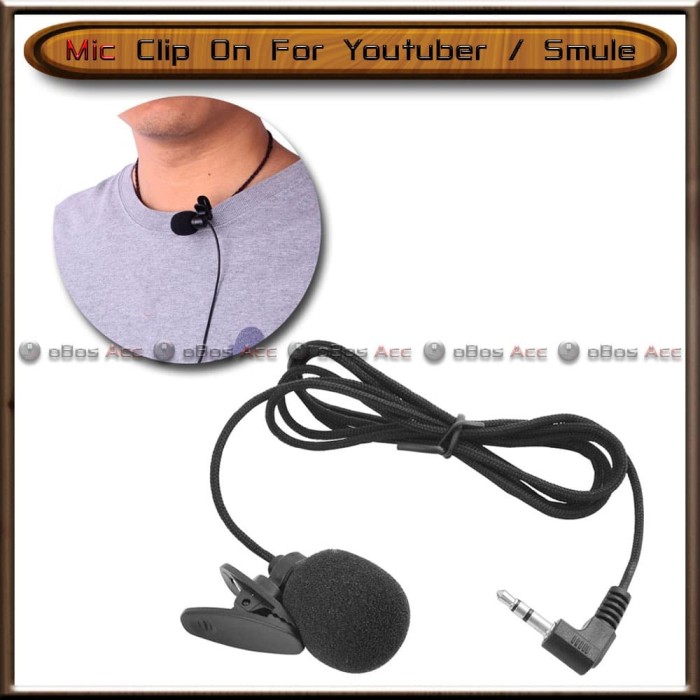 Jual Mic Clip On 3.5mm Jack Audio Microphone HP External Portable