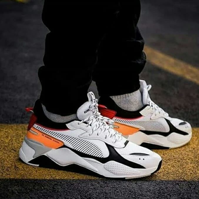 puma rs x white black orange
