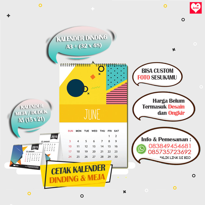 Jual Cetak Kalender  Meja  Custom  Kota Surabaya Amiin Fc 