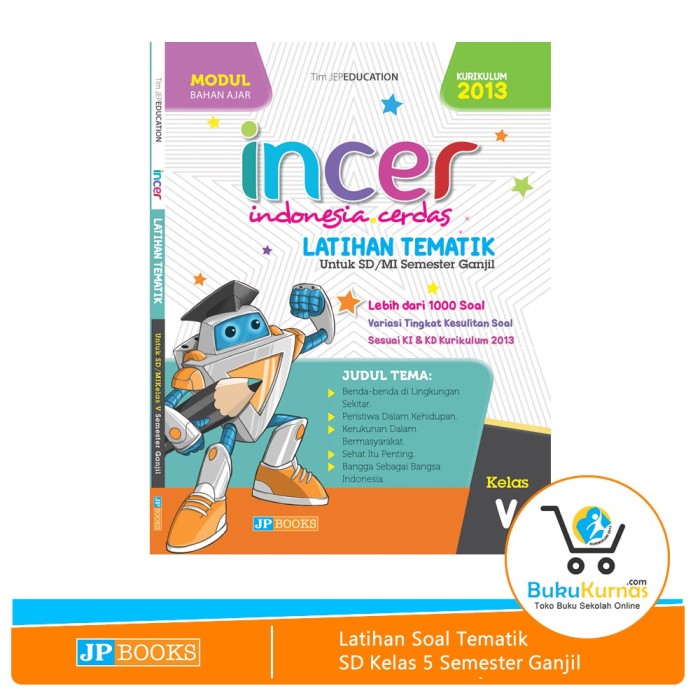 Jual Buku Latihan Soal Tematik Sd Kelas 5 Semester Ganjil Incer