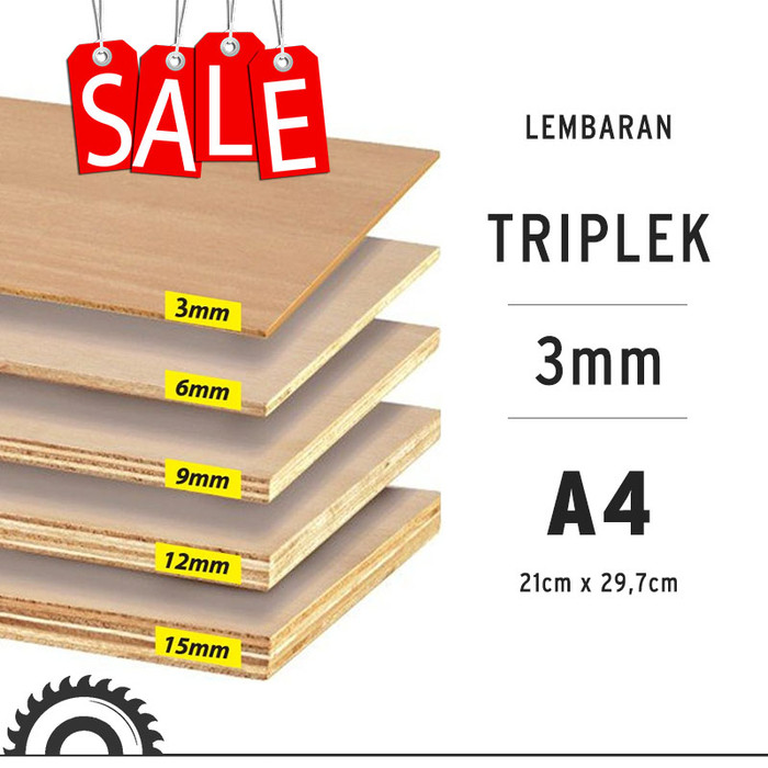 Jual Triplek  A4 Ukuran Tebal  3 MM lembaran custom 