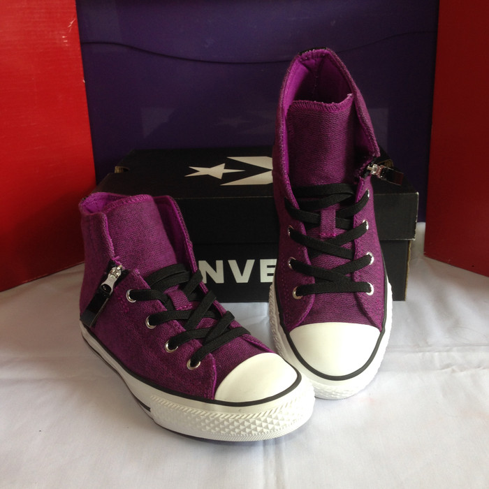 purple kids converse