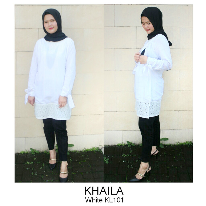 Jual Just Mom Nursingwear Baju hamil menyusui KHAILA White Jual Just Mom Nursingwear Baju hamil menyusui KHAILA White