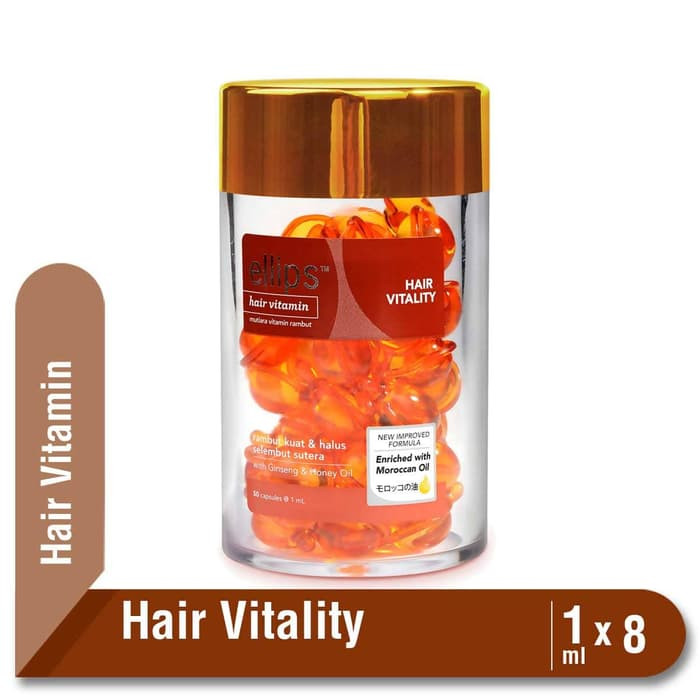 Jual Ellips Hair Vitamin (dengan Moroccan Oil) Kemasan Botol 50 kapsul
