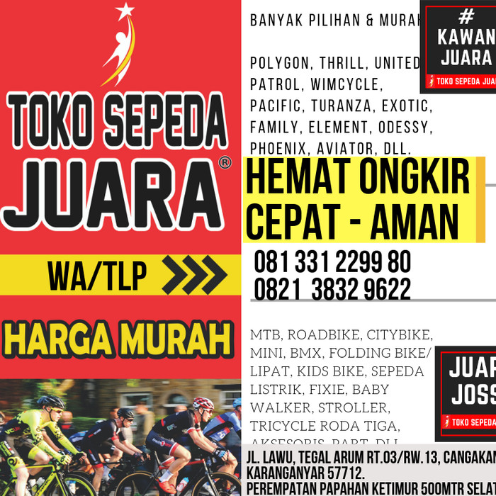 Jual SEPEDA JUARA READY STOCK HEMAT ONGKIR CEPAT AMAN