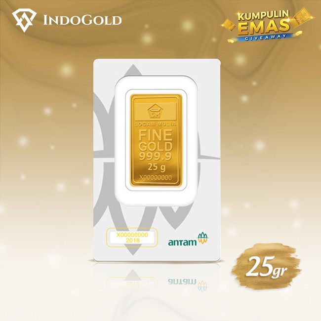 Jual Emas Antam 25 gram Logam Mulia Garansi Uang Kembali