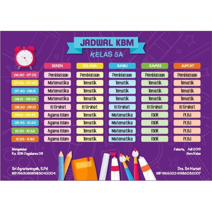 Contoh Gambar Jadwal Piket Kelas Yang Unik Dari Karton Berbagai Contoh 2636