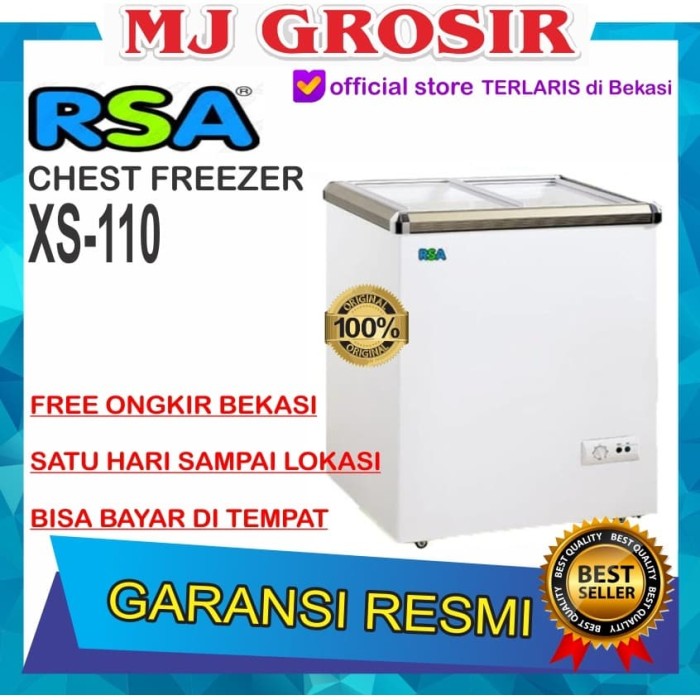 Jual RSA XS 110 CHEST FREEZER BOX SLIDING 100 L LEMARI PEMBEKU BY GEA