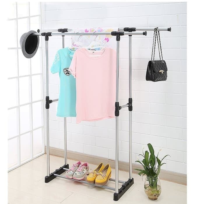 Jual Stand Hanger Double Sisi Rak  Handuk Rak  Baju  Rak  