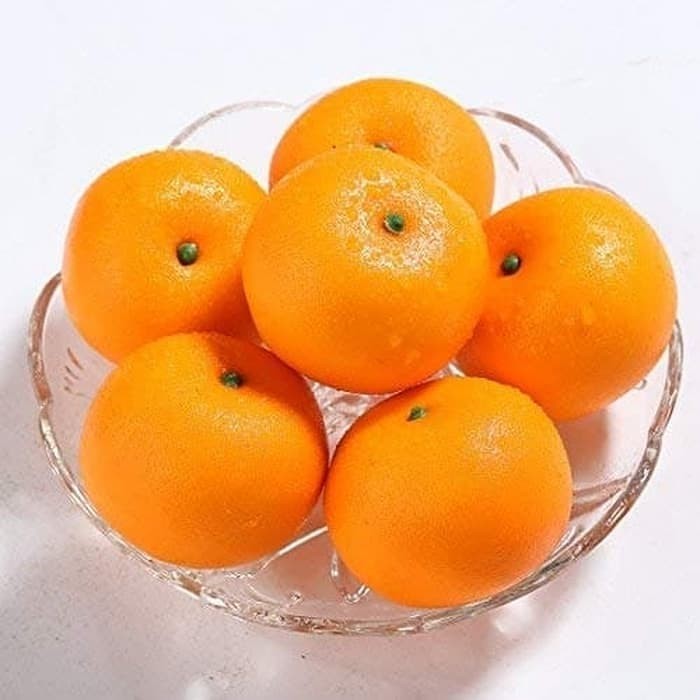 Jual Set isi 6 Buah Jeruk Orange  Artificial Pajangan Hias 