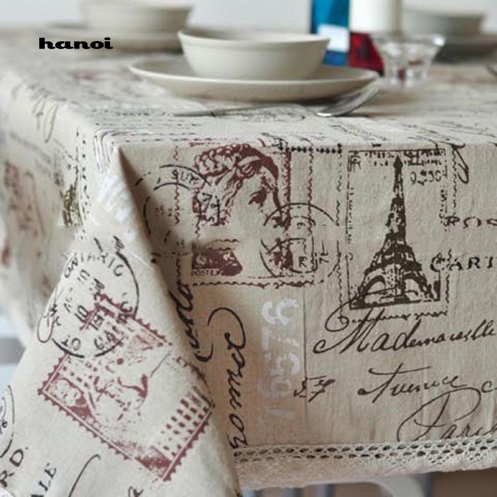 Jual Kain Taplak Meja Vintage Motif Print  Menara Eiffel 