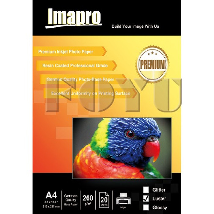 Jual Kertas Foto Inkjet Imapro Professional RC Silky Luster 260gsm A4