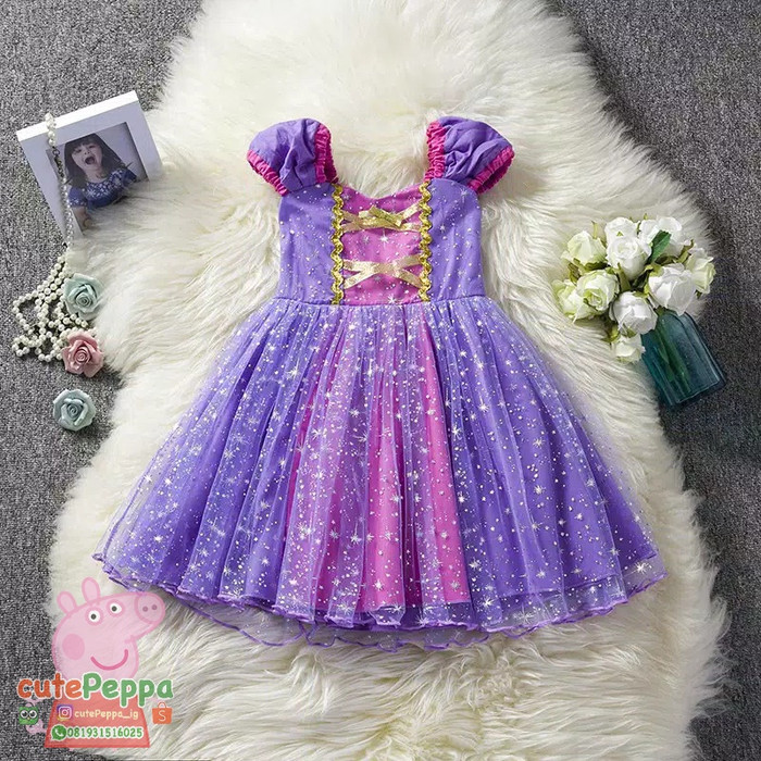 Jual Dress rapunzel kostum disney princess Rapunzel ...