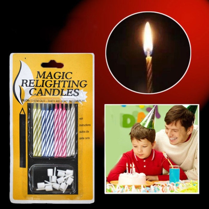 10X Prank Candle Magic Trick Relighting Candle Birthday Cake Party Gag Joke BB