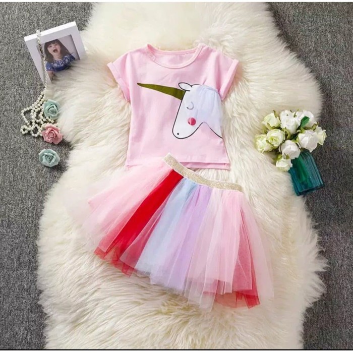 Jual Setelan tutu unicorn  import dress kuda little pony 