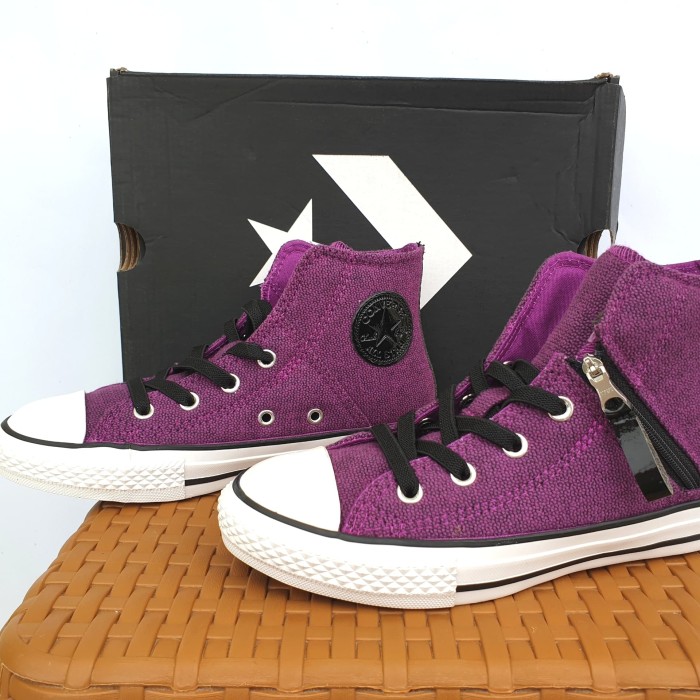 purple kids converse