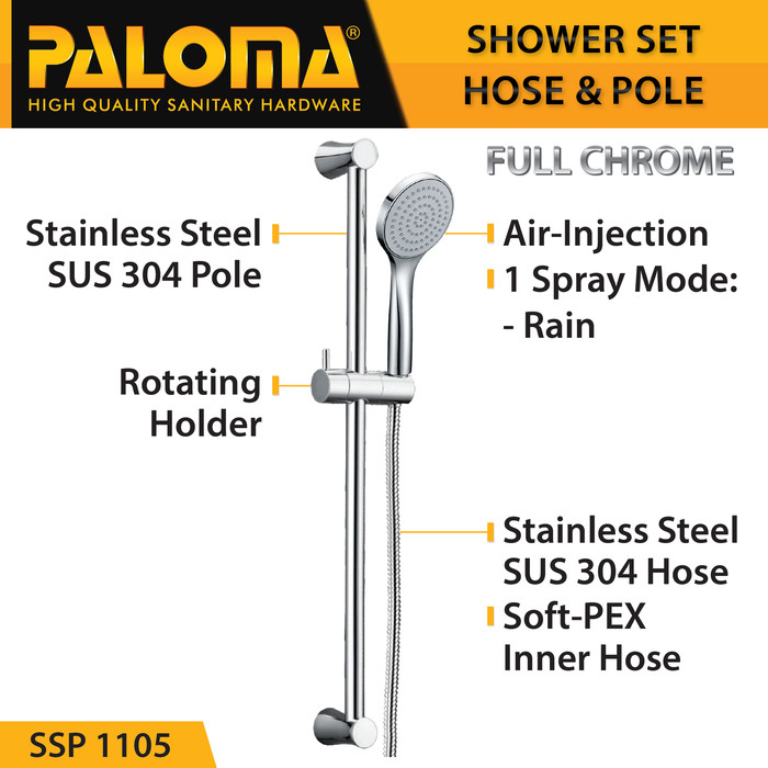 Jual PALOMA SSP 1105 Shower Set Tiang Handshower Mandi 