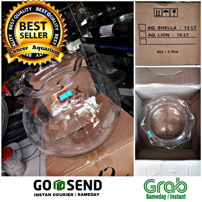 Jual Aquarium Toples / Aquarium Bulat / Fish Ball 12 Liter