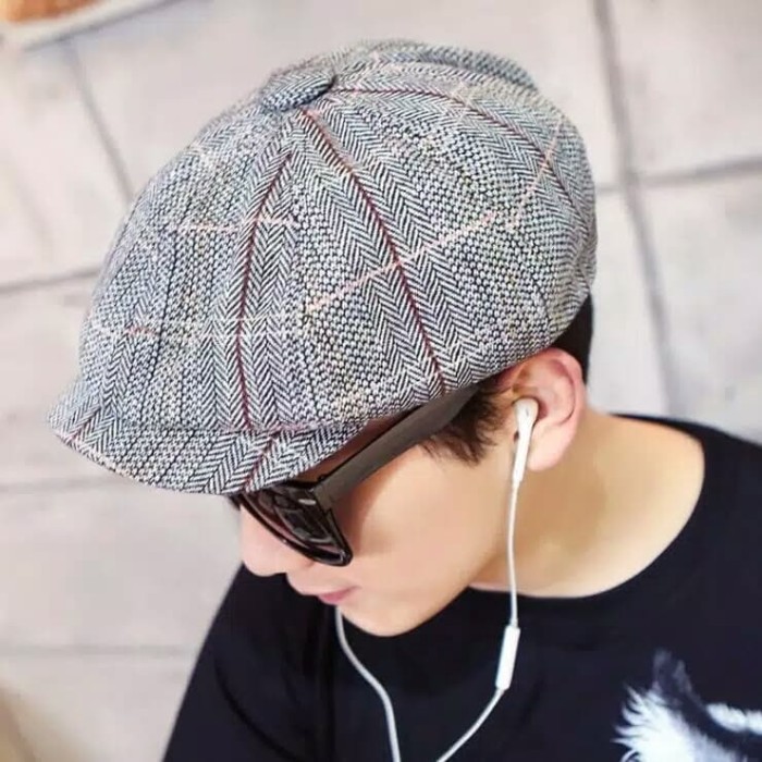Foto Produk Topi Newsboy Cap Topi Pet Pria Model Datar Topi Pelukis Detektif dari D & D Hat Collection