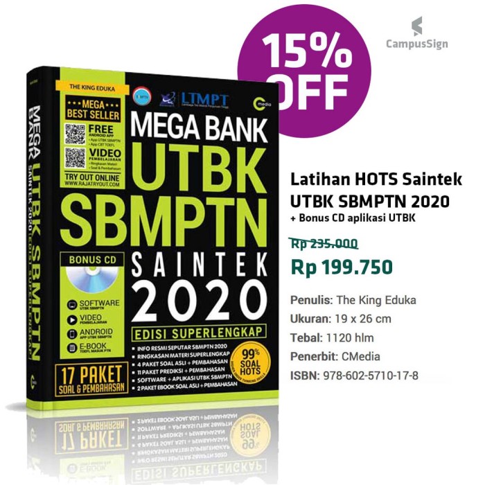 Jual Mega Bank Utbk Sbmptn Saintek Buku Latihan Soal Pembahasan Dan Ringk Kota Surabaya Akserone Tokopedia