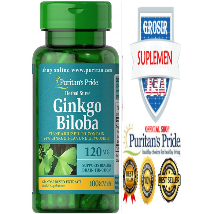 Jual Ginkgo Biloba 120mg | 100 Kapsul - Puritan's Pride ...