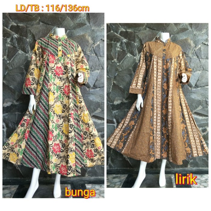 Foto Produk Gamis Etnik batik (baju Hamil dan Busui) Muslim Murah Ukuran Bigsize dari Simi Fasion Shop