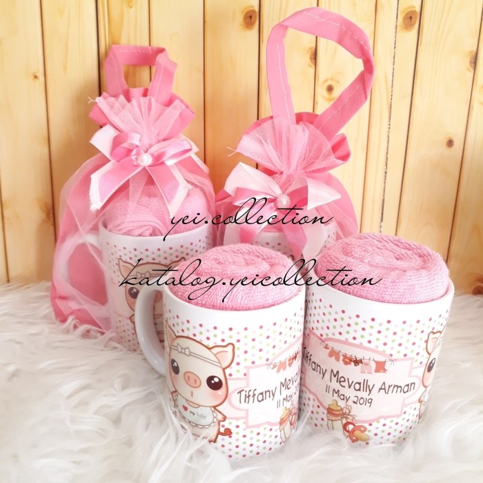 Jual Souvenir Handuk. Hampers One Month. Souvenir Mug. Jakarta Barat
