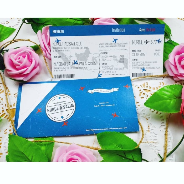 Jual Undangan Model Boarding Pass Kekinian, Unik Bahan ...