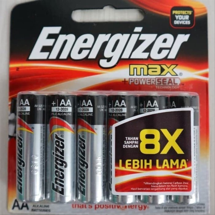 Jual Batu Baterai Alkaline Energizer Max AA A2 isi 6 Pcs Kota