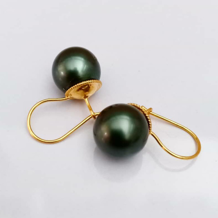 Jual Anting Emas 22k Mutiara Laut Hitam Asli Lombok - Kota