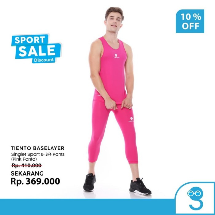 Promo Tiento Tanktop Singlet Sport Pria  Celana  Legging  3 4  