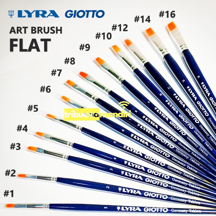 Jual Lyra Giotto Taklon Art Brush Round Kuas Lukis FLAT Jual Lyra Giotto Taklon Art Brush Round Kuas Lukis FLAT