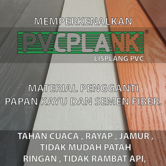 Jual LISPLANG  PVC MOTIF KAYU PENGGANTI LISPLANG  GRC  