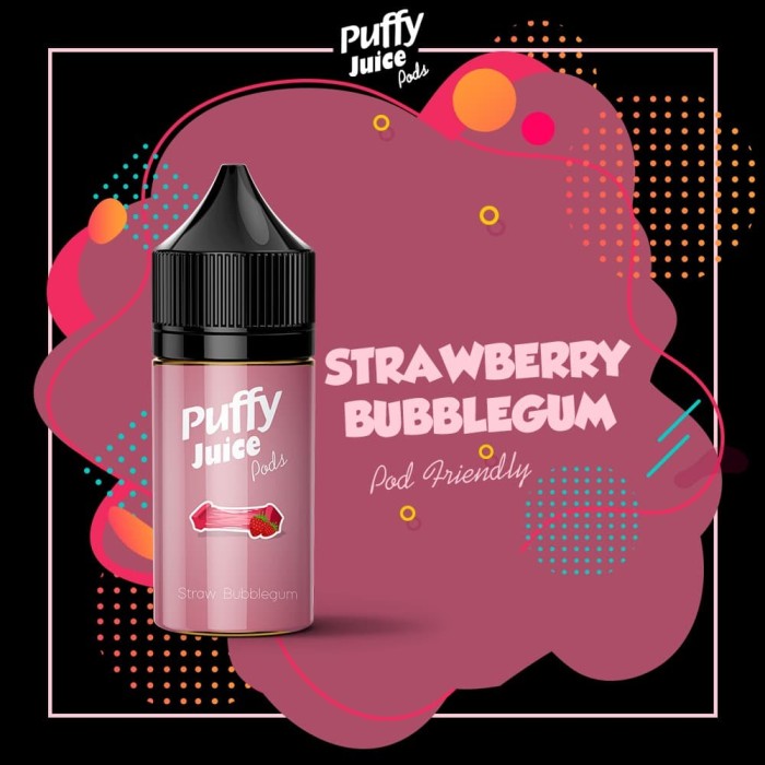 Jual Liquid Pod Puffy Strawberry Bubblegum 30ml Pods Friendly Vape