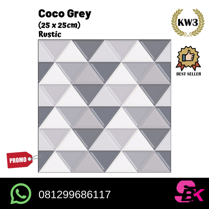 Jual Keramik  Lantai  Kamar Mandi 25x25 Coco Grey Jakarta 