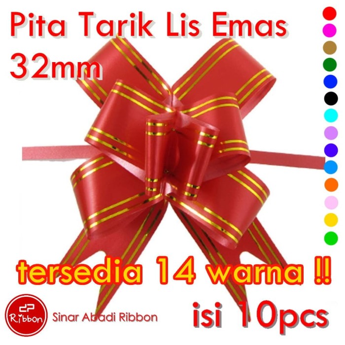 Jual GROSIR Pita  Tarik List Emas 32mm Serut  Besar Hiasan  