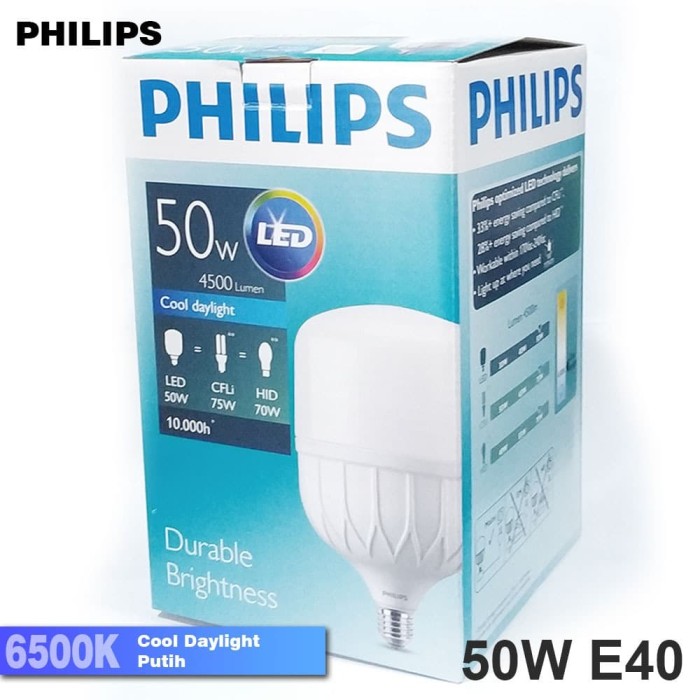 Jual Lampu  LED  Bulb Philips  50W  Putih E40 50 W  White 50 