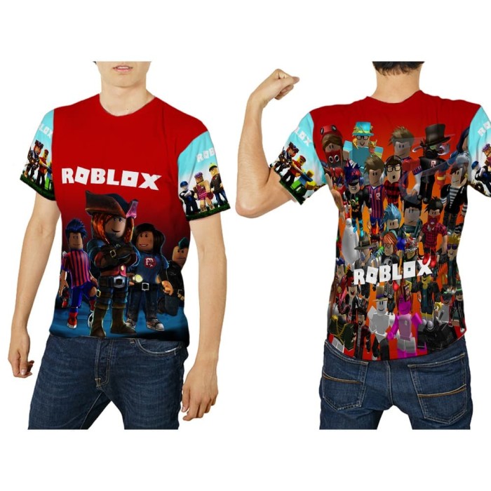 Jual Baju Kaos T Shirt Pria Lengan Pendek Roblox 3d Fullprint Art - how to create a shirt on roblox 2020 without bc