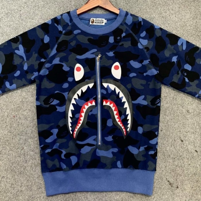 bape blue sweater