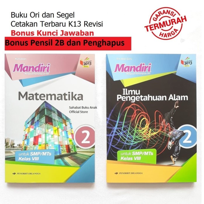 Jual Paket Buku Mandiri Erlangga Kelas 8 Ipa Matematika Kunci Jawaban Kab Tangerang Sahabat Buku Anak Tokopedia