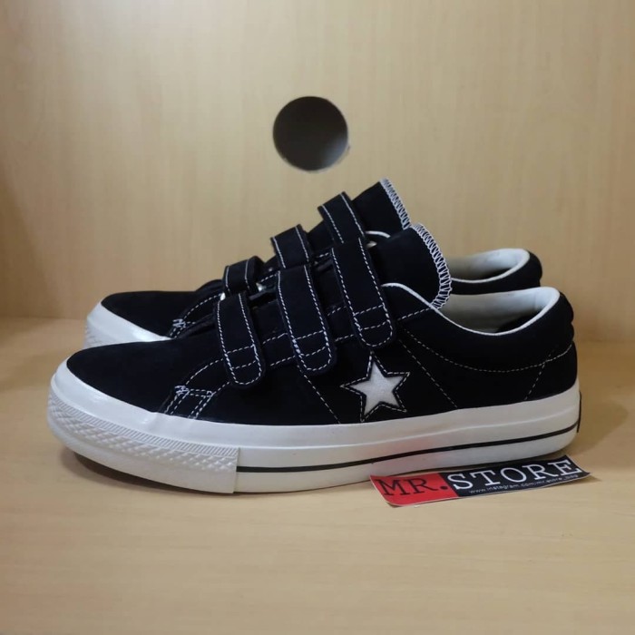 converse one star pro 3v black & white skate shoes
