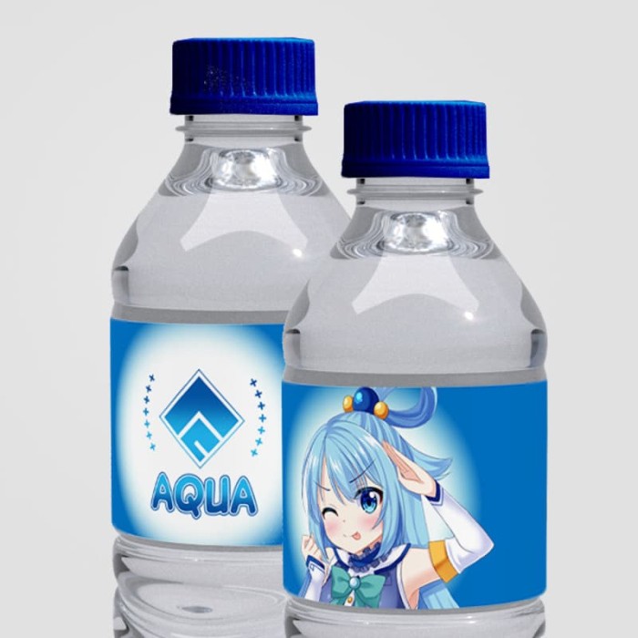 Jual Stiker Label Botol  Tumblr Aqua  Konosuba Kota 