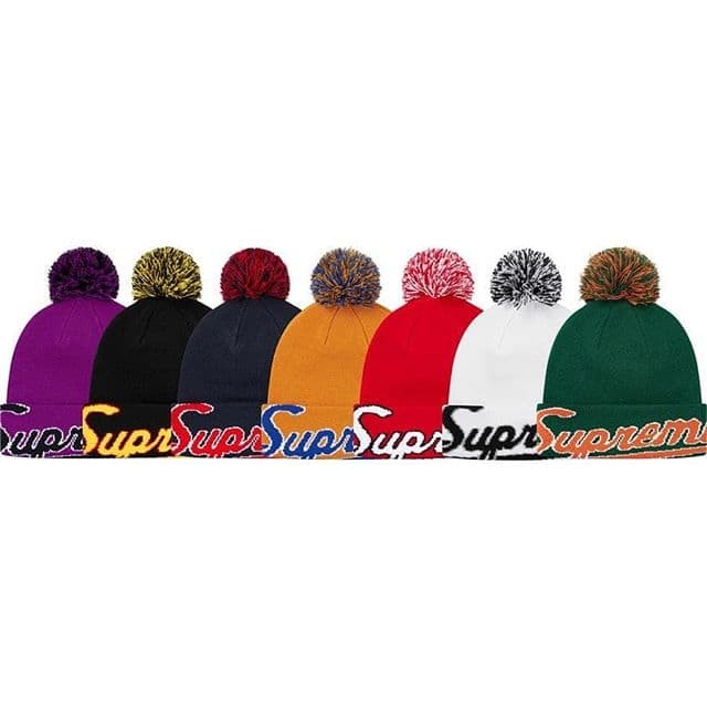 supreme new era script beanie