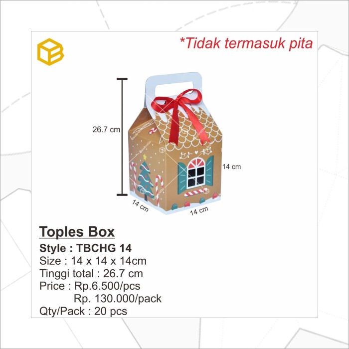 Jual TBCHG 14 -Toples box gingerbread, edisi natal