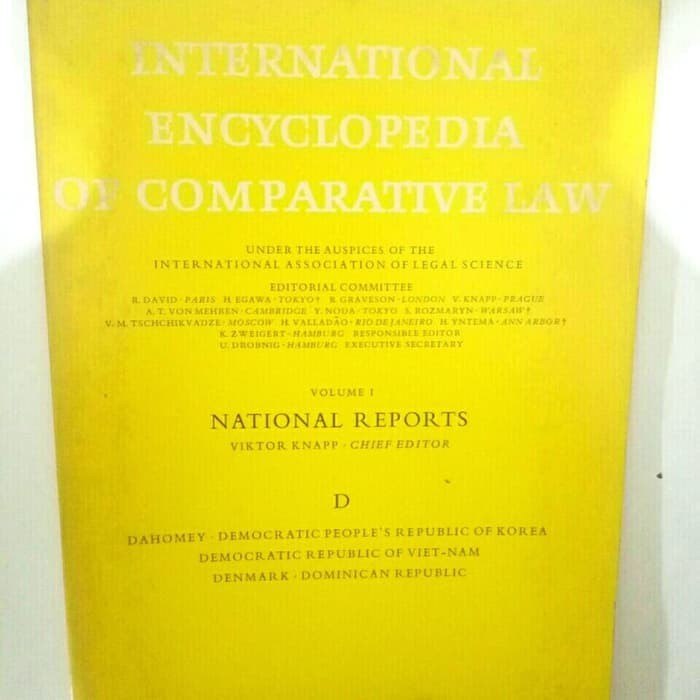Jual International Encyclopedia Of Comparative Law Volume I D Jual International Encyclopedia Of