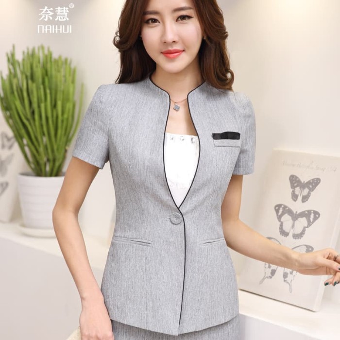 2017 Nuevo Diseño Negro de Lujo Oficina Blazer Mujeres