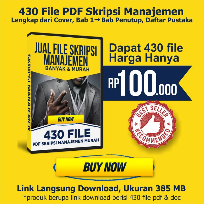 Jual Jual 430 File Pdf Skripsi Manajemen Lengkap Cover Bab 1