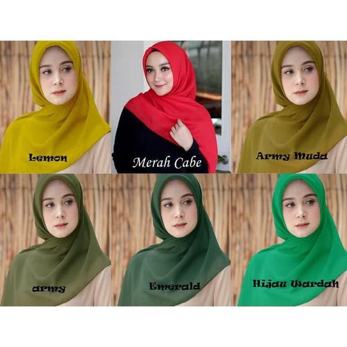 Jilbab Bella Square Warna Hijau Army | Jilbab Gallery