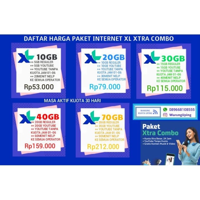 Daftar Harga Kuota Xl Harga Product Marketplace 2020