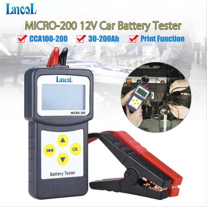 LANCOL 12V Digital Car Battery Tester Automotive Battery Analyzer USB for print